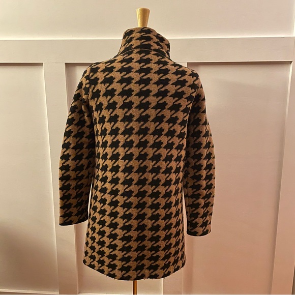 Madewell // Wallace Houndstooth Merino Wool Sweater Coat black tan/camel - Picture 3 of 16